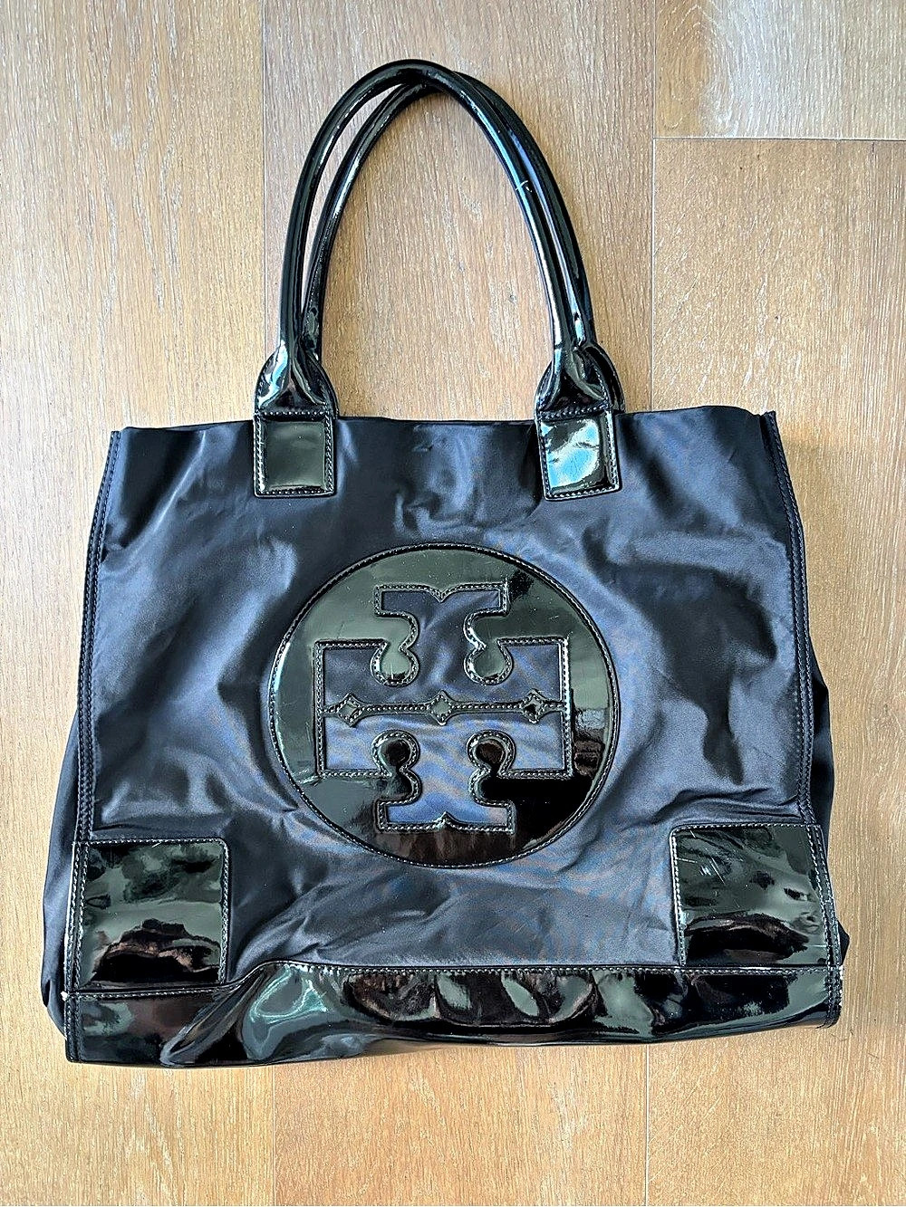 Tory Burch Ella Patent Tote Black